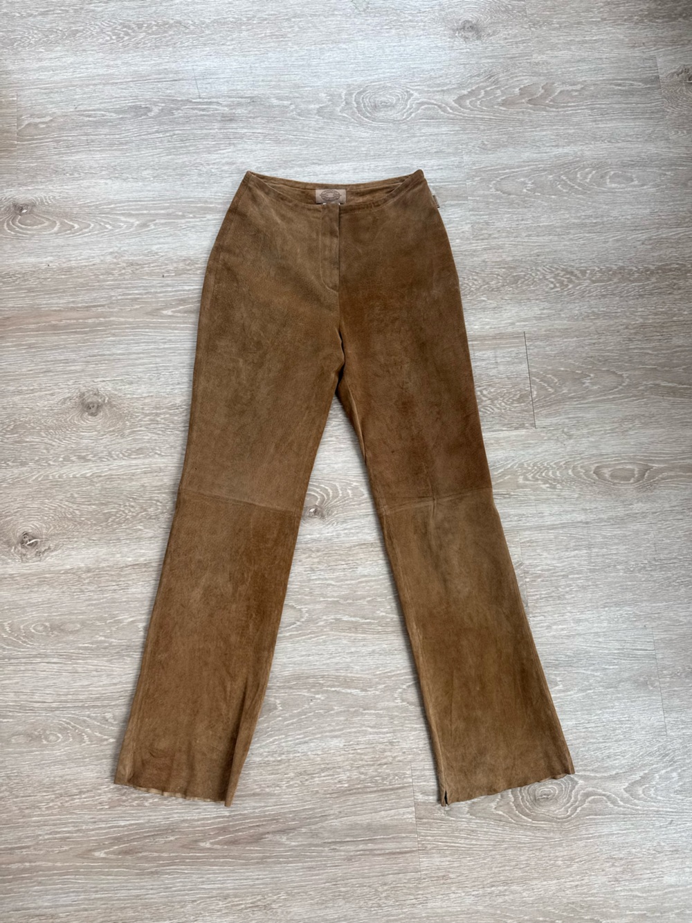 Women's Suede-Look Brown Skinny Jeans
